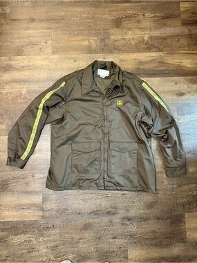 UPS Uniform Jacket Brown Reflective Workwear Zip Coat Size 2XL